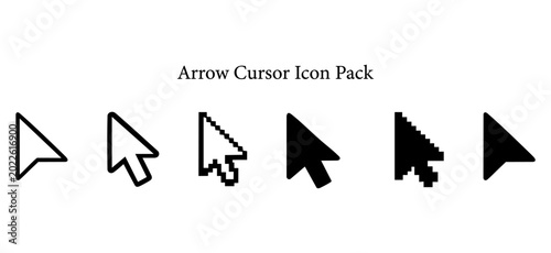 фотографія Pixel Art Mouse Cursor and Pointer Icon Set: Retro Computer Clicker Collection f