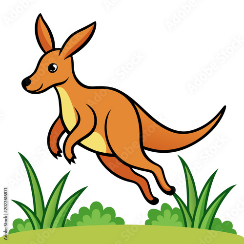 jumping-kangaroo-in-grass-vector