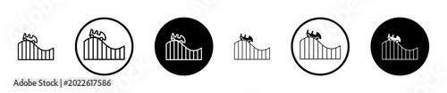 фотографія Roller coaster icon, template for graphic or web design