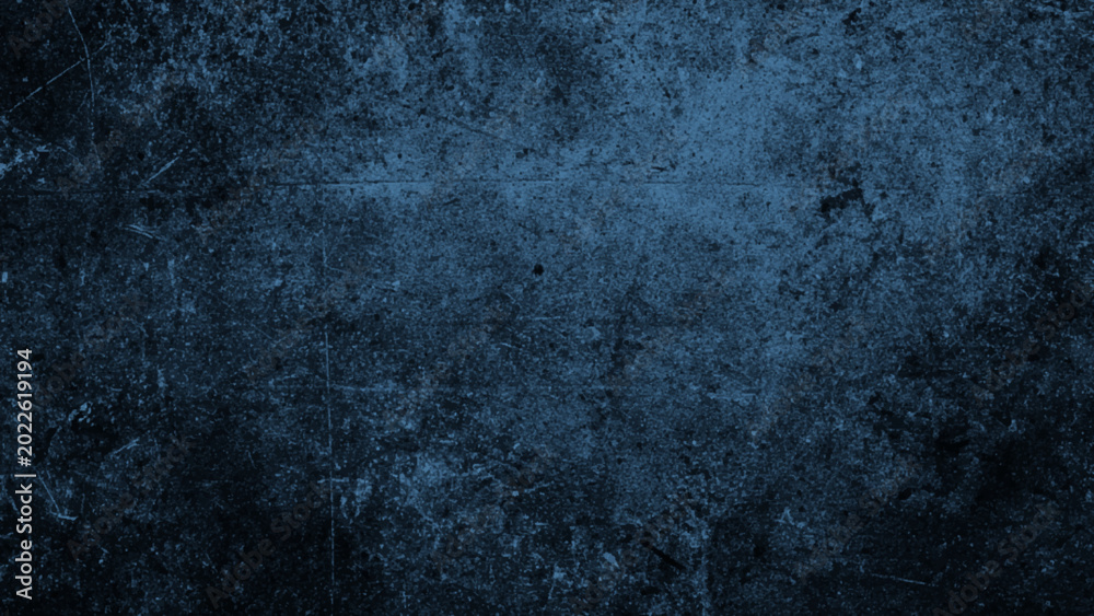 Fototapeta premium Dark blue grungy textured background with scratches and scuffs for design and layout