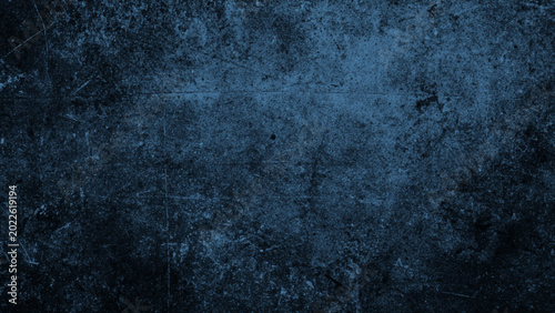 Quadro su tela Dark blue grungy textured background with scratches and scuffs for design and la