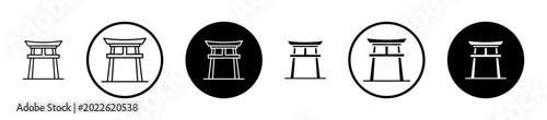 Torii gate icon, template for graphic or web design. vector illustration