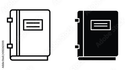 Tableau sur toile Black and white notebook with spiral binding open and closed