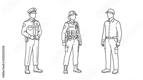 Billede på lærred Military Men Illustration Set