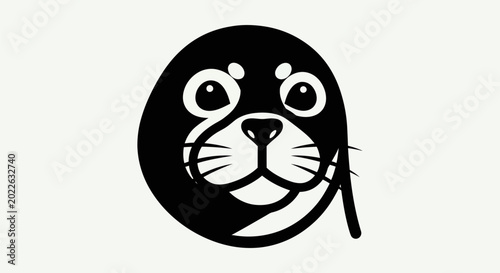 Stylized seal graphic isolated