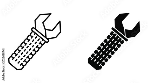 Obraz na plátně Two wrenches with knurled grips in contrasting styles