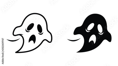 Fotografija Cartoon ghost icons with different styles
