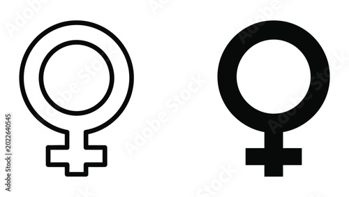 Fotografie Female gender symbol icons in simple black and white