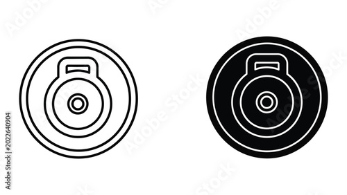 Fotografija Minimalist padlock icon with keyhole and shackle design