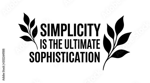 Photos Simplicity Typography Quote with Leaves