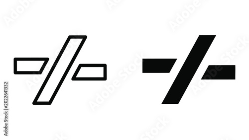 Tableau sur toile Minimalist division and fraction vector icons set
