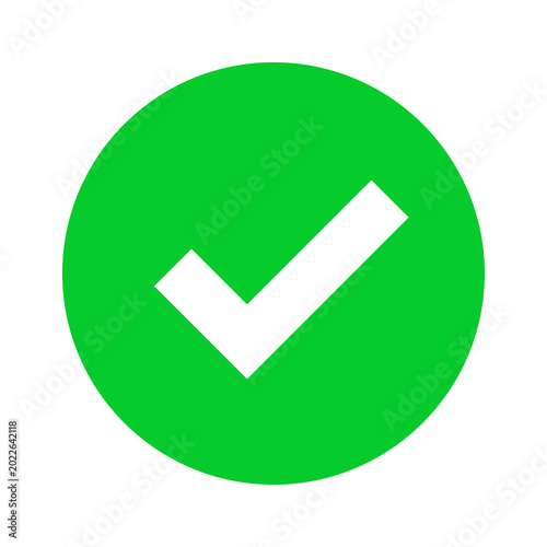 Green check mark icon approval symbol isolated on transparent background