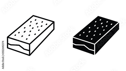 Schilderij op canvas Black and white perforated baking tray and baking sheet illustration