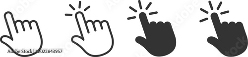 Photos Set of diverse cursor hand pointer icons representing clicking and selecting act
