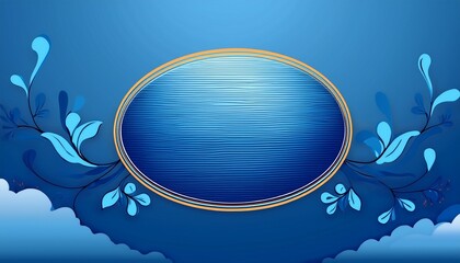 creative minimal label with border blue singing decor nature event web