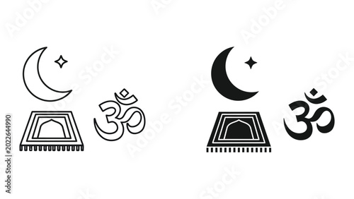 three diverse men facial expressions flat design vector illustration