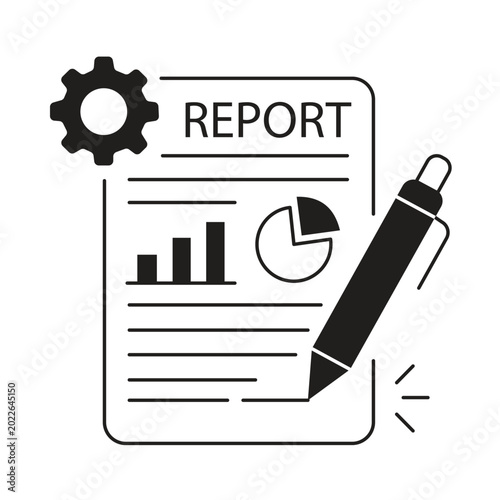 Report Creation Icon. Vector Design