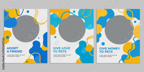 Foto Pet Adoption and Welfare Posters with Abstract Design