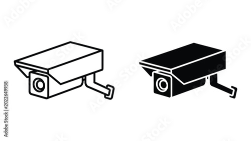 Foto Two security cameras illustration in contrasting colors