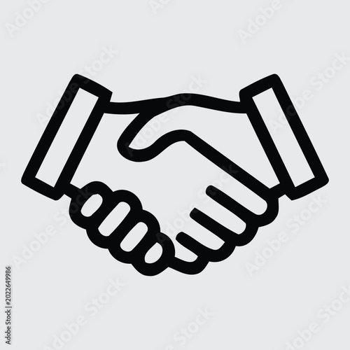 Foto Handshake icon symbolizing partnership and agreement