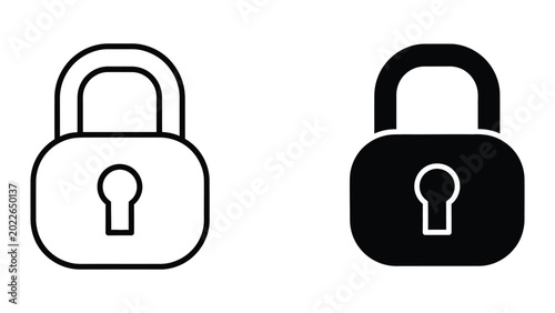 Schilderij op canvas Simple open and closed padlock icons
