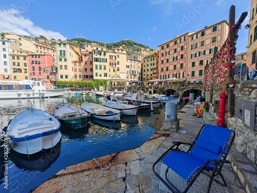 Schilderij op canvas view of Camogli
