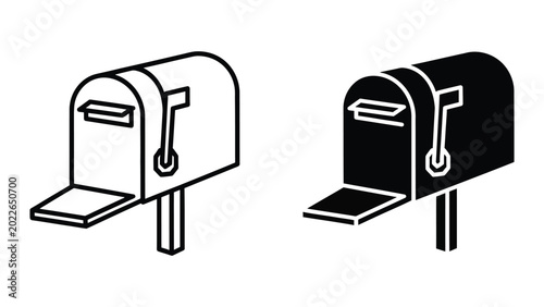 Konstfotografi Two mailboxes side by side with different colors