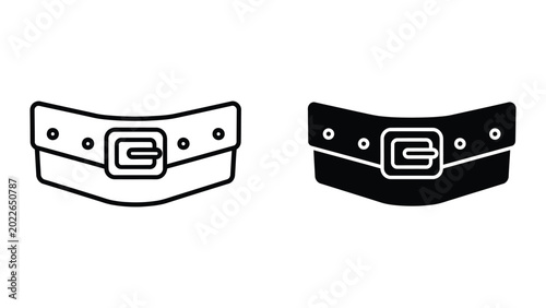 Bild auf Leinwand Black and white belt buckle design comparison illustration