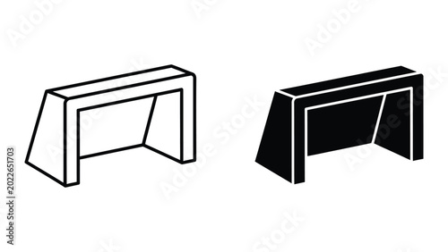 Modern bench silhouette comparison graphic design
