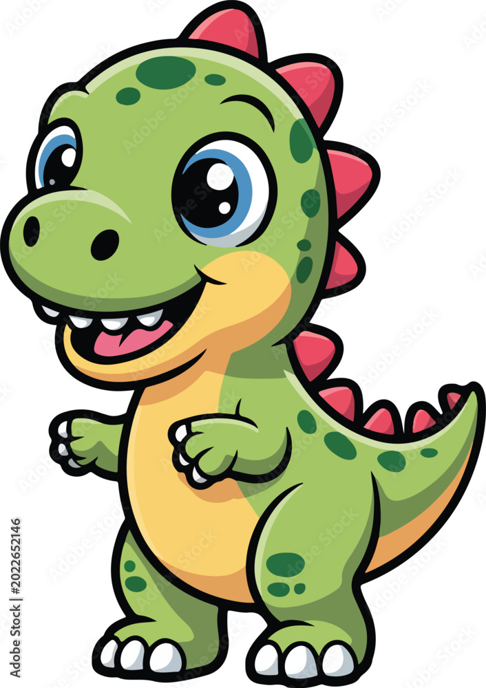 Fototapeta premium Cute Baby Dinosaur Cartoon Character