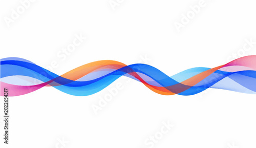 Quadro su tela Abstract illustration of colorful, flowing lines in a wave-like pattern, symbolizing dynamism and fluidity