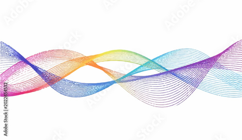 Tablou pe pânză Colorful lines flow and intersect, weaving a vibrant tapestry of interconnectedness and digital harmony
