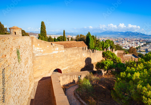 Foto Fortress walls in Malaga, Andalusia community in Spain