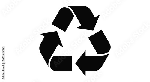 Tableau sur toile Black recycling symbol on white background