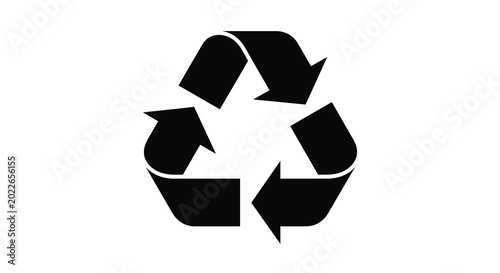 Quadro su tela Recycling symbol icon black arrows forming circular environmental sustainability