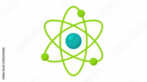 Fotografía Abstract Atomic Structure Illustration - Science and Technology Concept