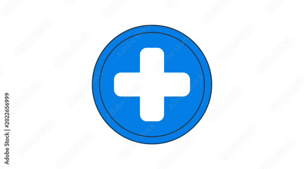 Fototapeta premium Blue Medical Cross Icon on White Background