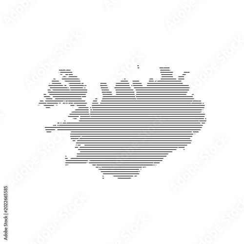 Foto iceland map with horizontal line
