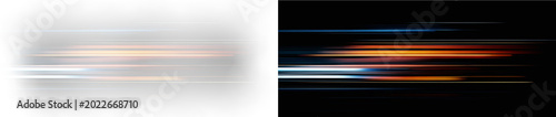 фотографія Modern abstract speed effect with colorful light trails and glowing horizontal m