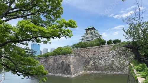 Osaka Castle, a famous landmark and popular tourist attractions in Osaka, Japan