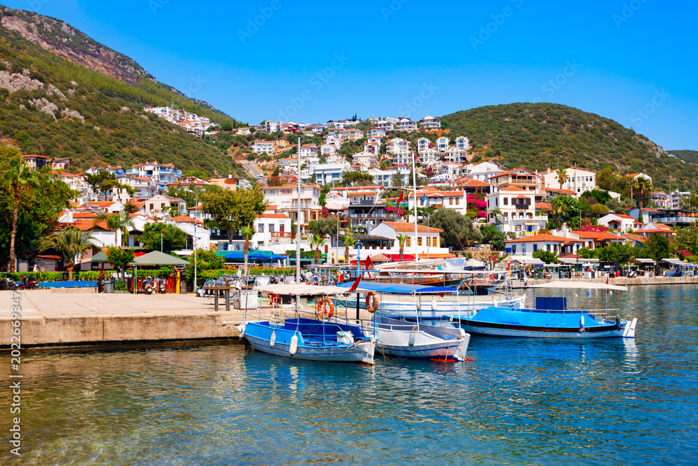 Fototapeta premium Kas city port or marina in Turkey
