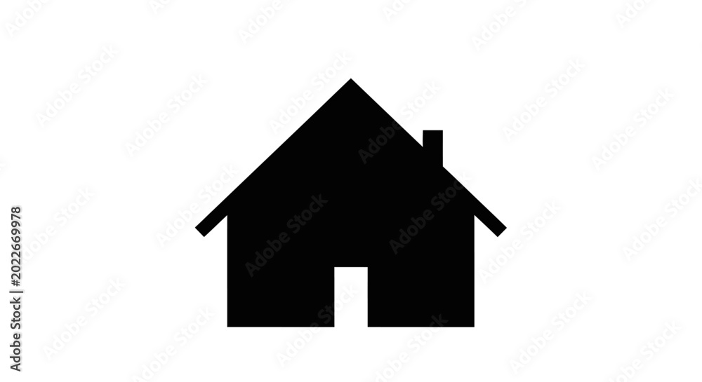 Fototapeta premium Black house silhouette icon.