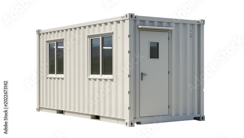 Принти на полотні Modern portable office container with two windows and a door, isolated on transp