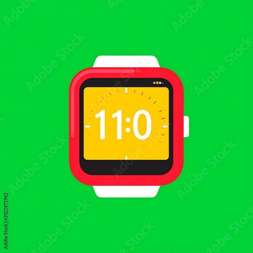 Red smartwatch display 1100