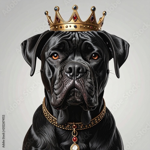 Regal canine in royal regalia