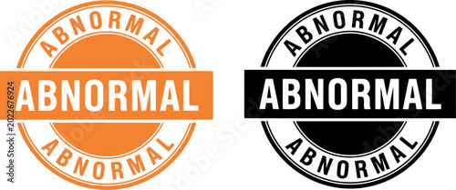 Photos Abnormal Stamp Badge Set in Orange and Black Circular Retro Style for Labels and