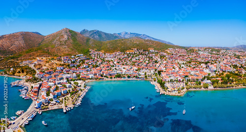 Photos Datca beach and marina aerial panoramic view in Turkey