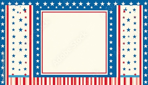 Red, white, blue star-spangled frame