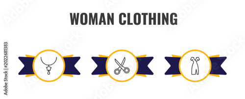 Cuadro en lienzo woman clothing outline icon set