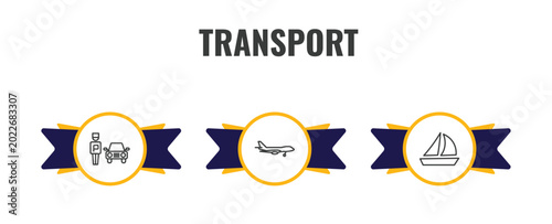 Bild auf Leinwand transport outline icon set
